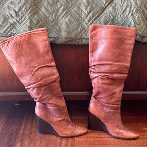 BCBG Max Azria Leather boots. Made in Italy. 
Timeless style and colour